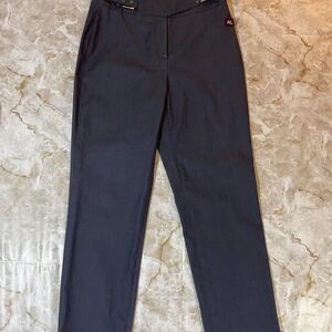 Esmoda Navy Slim Pants Womens 28 High Rise Buckle Waist Stretch Nylon Blend